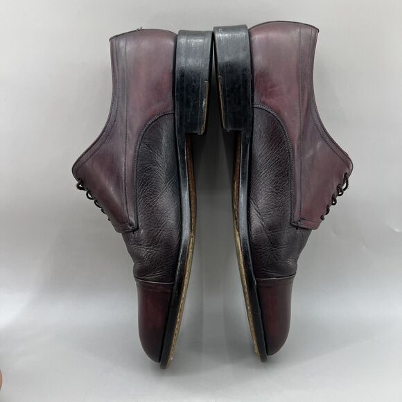Paolo De Marco Alberta Shoes Men Size 9.5 M Burgundy Leather Cap Toe Low Oxford main image 6